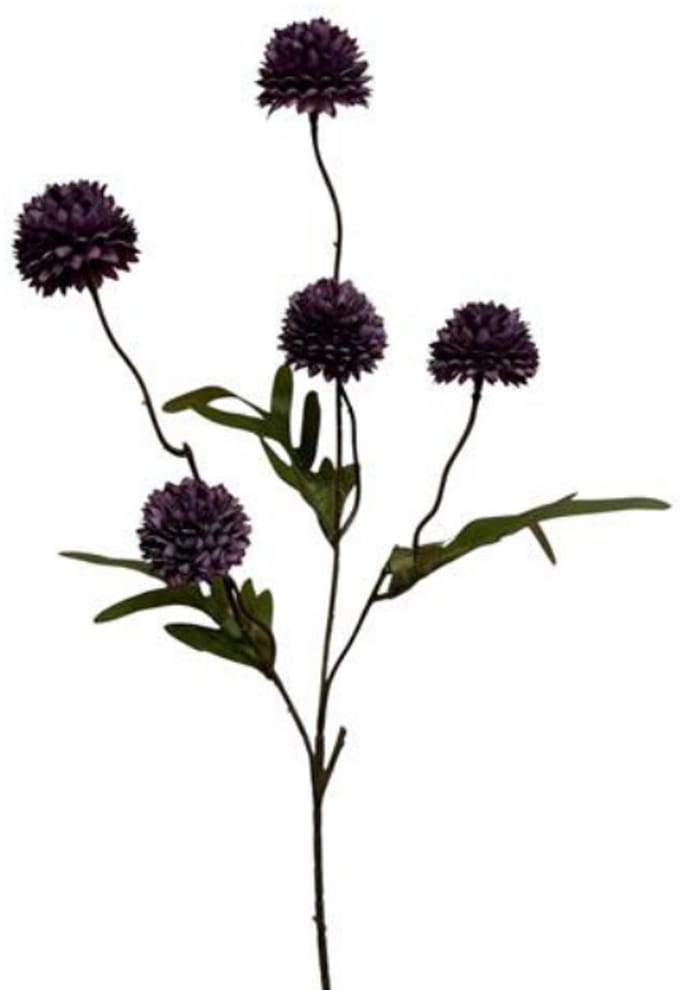 Deco4yourhome® - Zijdebloem - Dahlia - Pompon 52cm - Dark Purple - Donker Paars - 2stuks