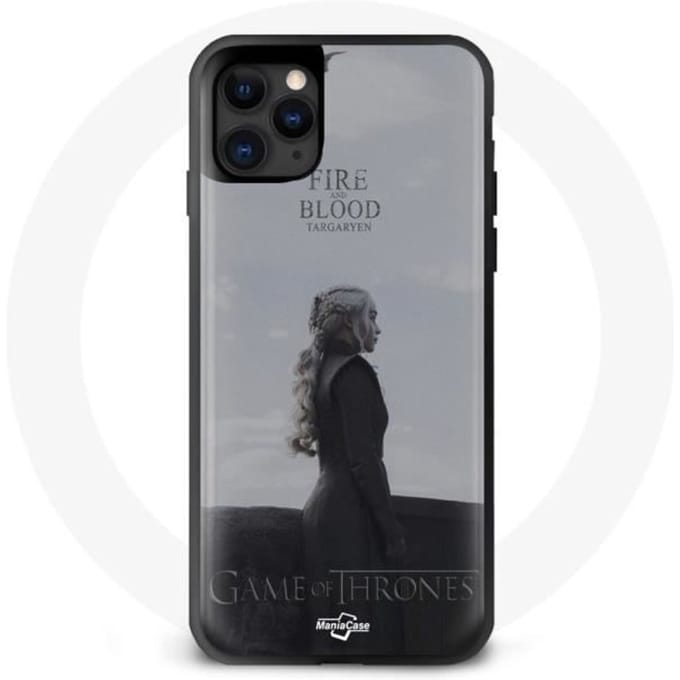 Coque - Maniacase - Iphone 11 Pro Max - Game of Thrones - Daenerys Targaryen - Logo Gris noir