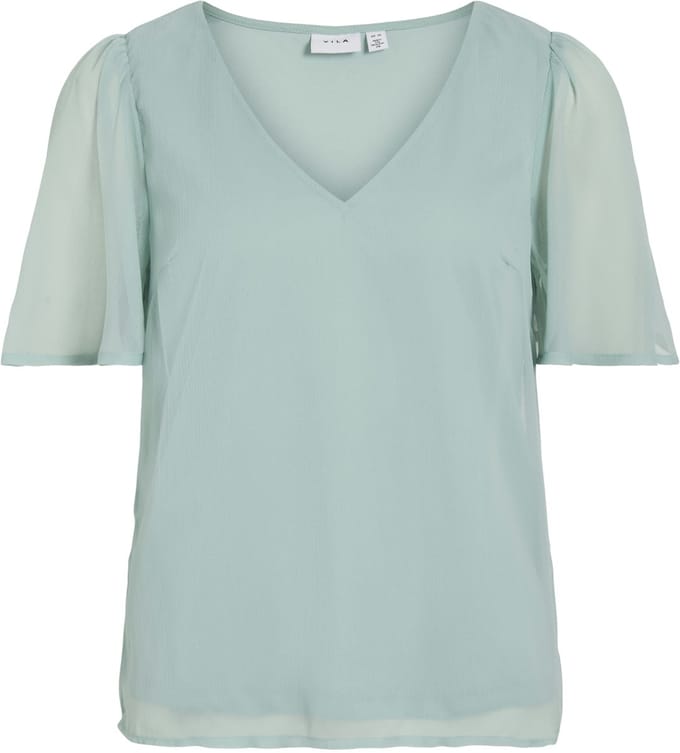 VILA - VIFALIA V-NECK S/S TOP - NOOS - Dames - Blouses