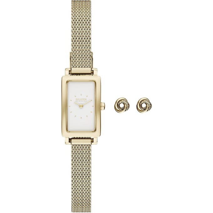 Skagen Vrouwen Horloge geschenkset 30 mm Goudkleurig