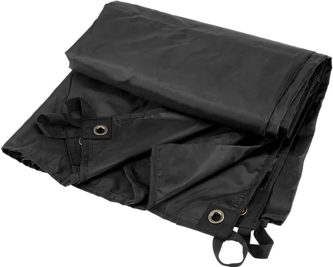 Robuuste Zwarte Tarp 3x3 Meter Sterk Zeildoek met Ophangpunten