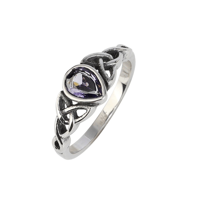 etNox Ring - Celtric Drop - voor Vrouwen - zilverkleurig
