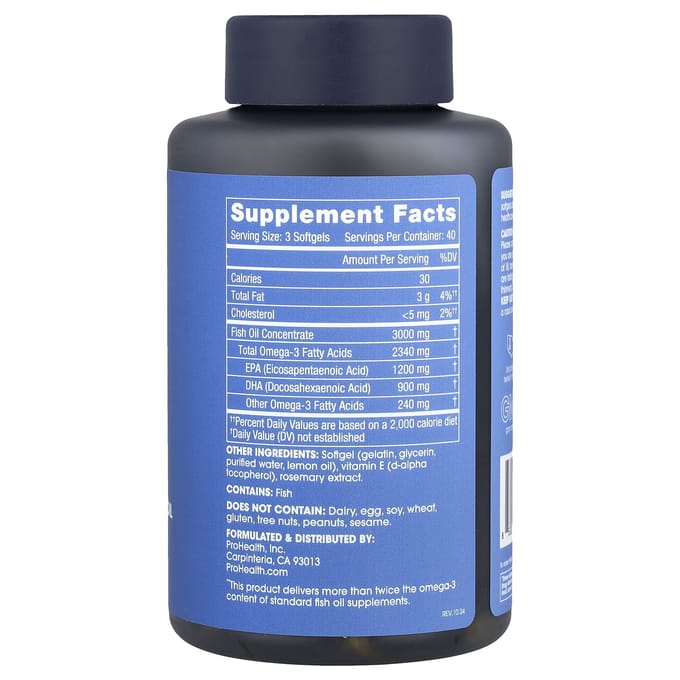 Omega-3 Visolie, Extra Sterkte, 120 Softgels (1.000 mg per softgel)