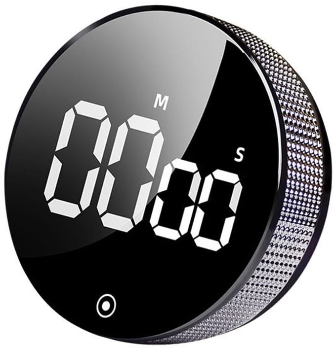 Intelligent timer, LED magnetic attraction rotary timer, battery version, black