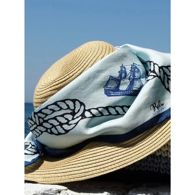 Zijden sjaal voor dames Ralu Fine Art Nautical Chic