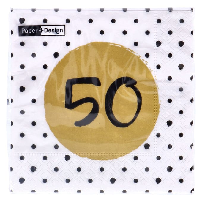 Servetten 50e verjaardag 33x33 cm