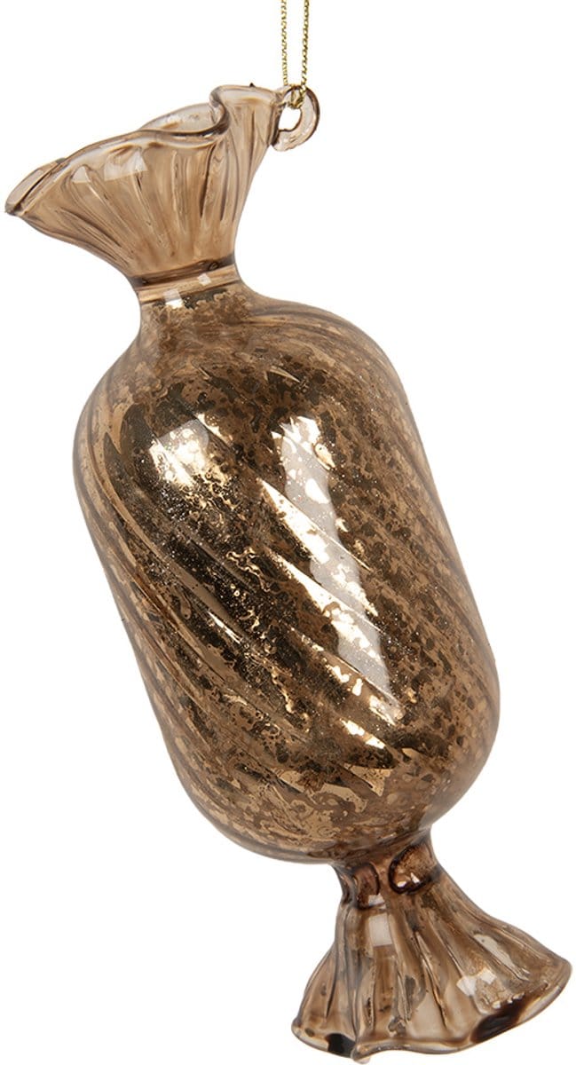 Clayre & Eef Kersthanger Ø 5x13 cm Goudkleurig Glas