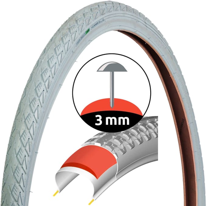 Fietsband Grijs Retro Stijl 28" 47-622 Lekvrij