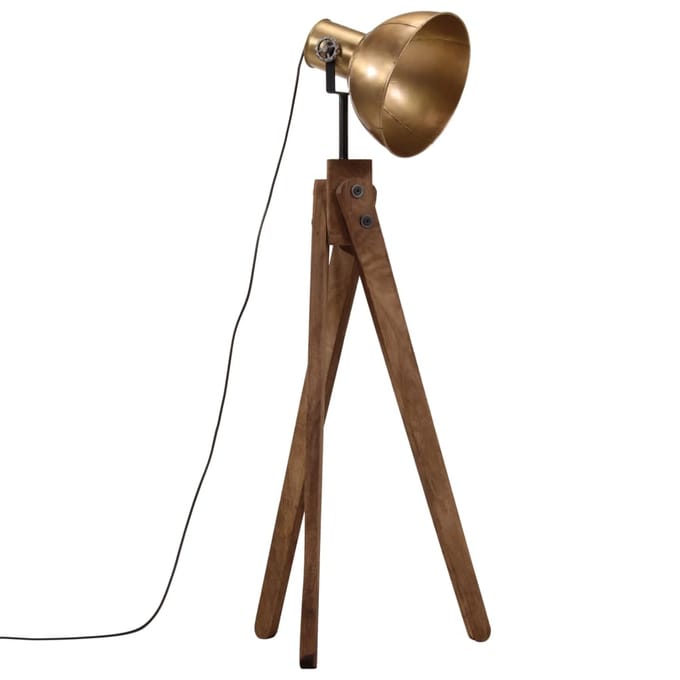 vidaXL Vloerlamp 25 W E27 45x45x120 cm antiek messingkleurig