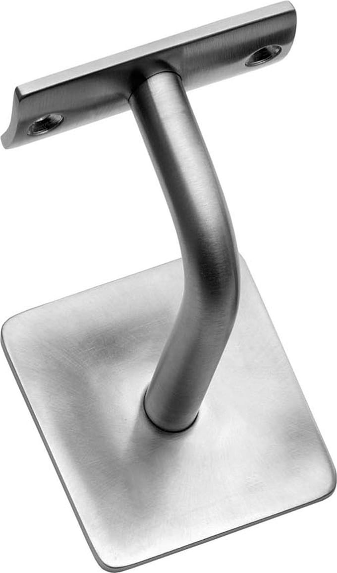 Intersteel Leuninghouder gebogen vierkant hol rvs geborsteld