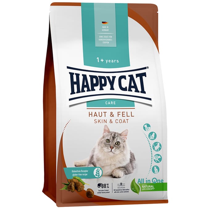 Happy Cat Care Huid & vacht Kattenvoer - 4 kg