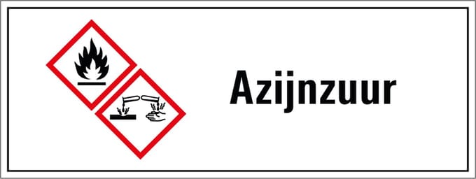 Azijnzuur GHS tekststicker 400 x 150 mm