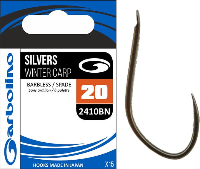 Garbolino Silvers Winter Carp Barbless-Spade (15 pcs) - Maat : 14