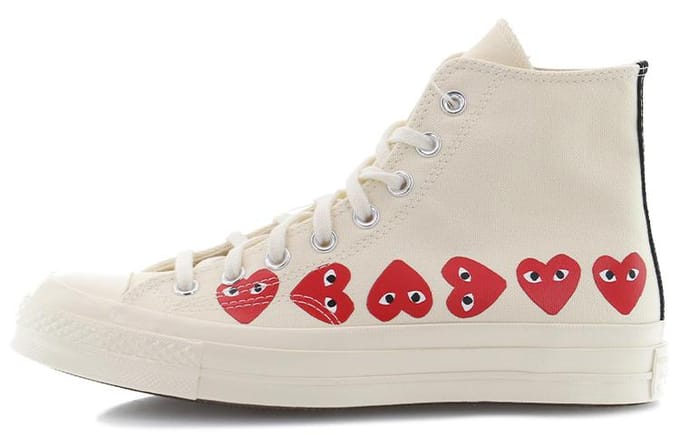 Converse Chuck Taylor All Star 70 Hi Comme des Garcons PLAY Multi-Cœur 40 beige