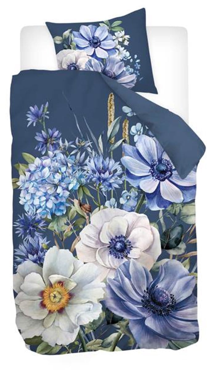 Snoozing Blue Garden Dekbedovertrek - Eenpersoons - 140x200/220 cm - Blauw