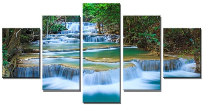 Dailygoods - Canvasdoek 160x80 cm - Wanddecoratie Jungle Waterval