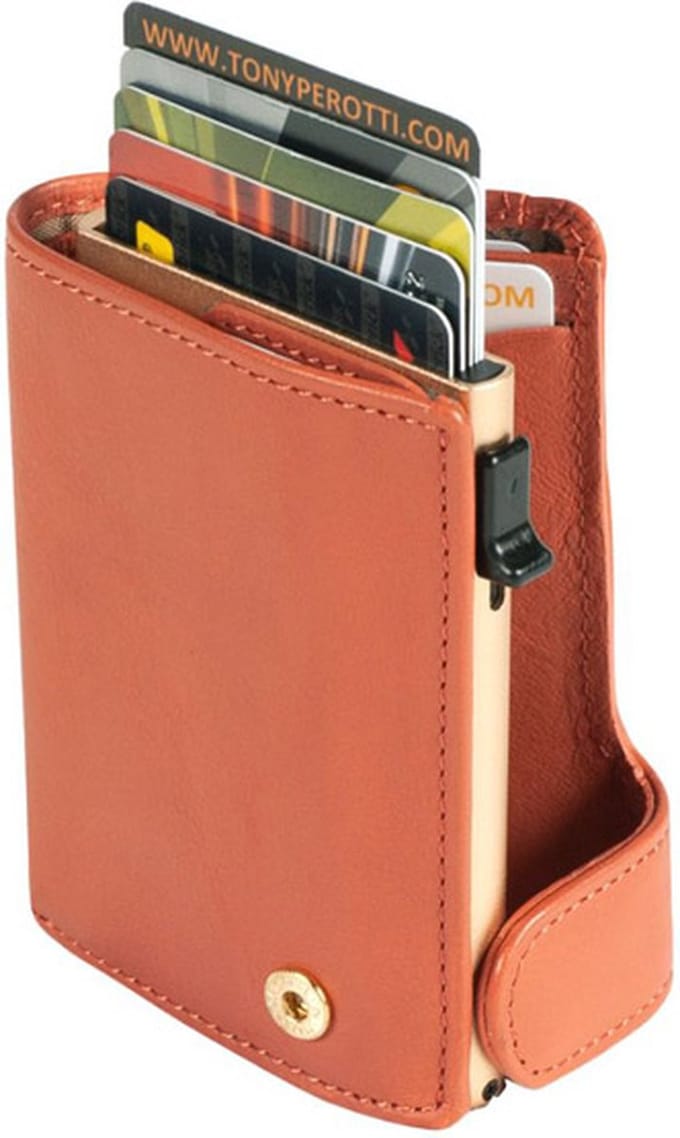 Tony Perotti Dames Leren RFID Pasjeshouder met papiergeldvak - Perzik