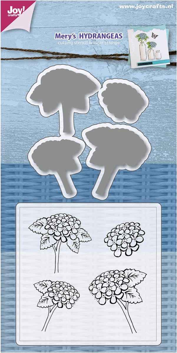 Joy!Crafts Snijstencil - & stempel Mery's Hydrangeas