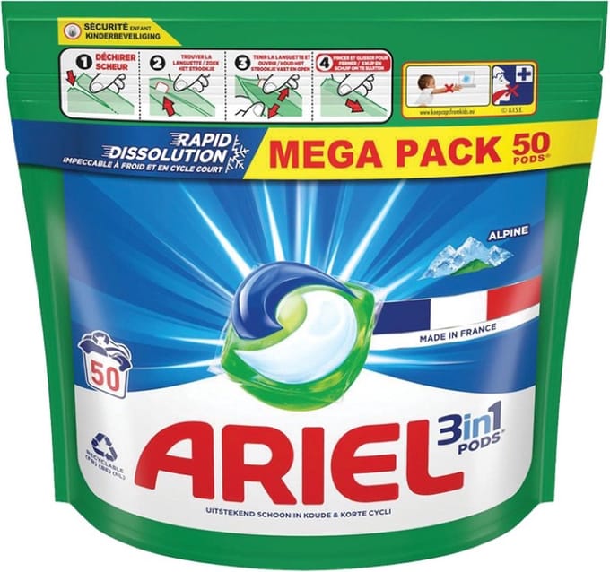 Ariel 3in1 Pods Alpine (2 x 50 Pods)