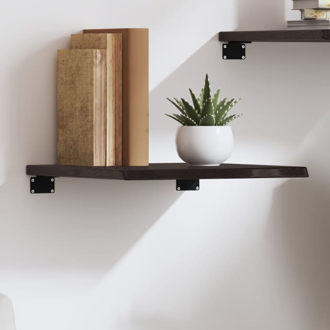 vidaXL - Wandschap - 40x40x2 - cm - behandeld - massief - eikenhout - donkerbruin