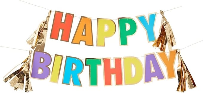 Ginger Ray Rainbow Party 'Happy Birthday' slinger - 3 meter