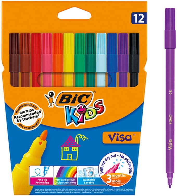 Kleurstift bickids visa f assorti | 25 stuks