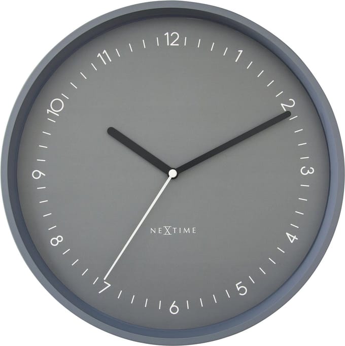 NeXtime Berlin – Wandklok – 30 cm – Aluminium – Grijs – Stil