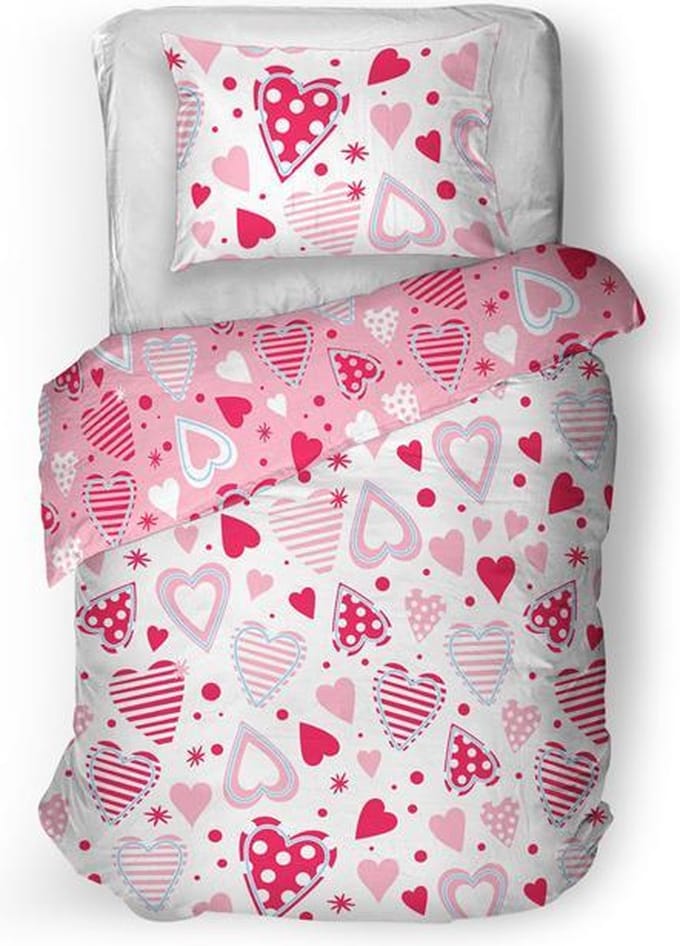 Snoozing Love - Dekbedovertrek - Eenpersoons - 140x200/220 cm - Rose