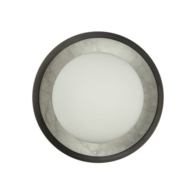 Quintiesse LED wandlamp ALONSO, brons, Ø 22 cm, metaal/glas/albast