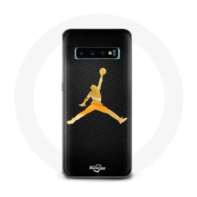Coque pour Samsung Galaxy s10 plus Air michael jordan logo jaune