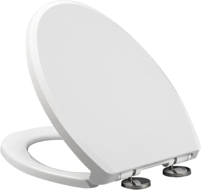 Wc-bril met deksel - Toiletzitting Zachtsluitend - Hygiënisch Gemak - Stil Sluitend Scharnier - Universele Pasvorm - Wit