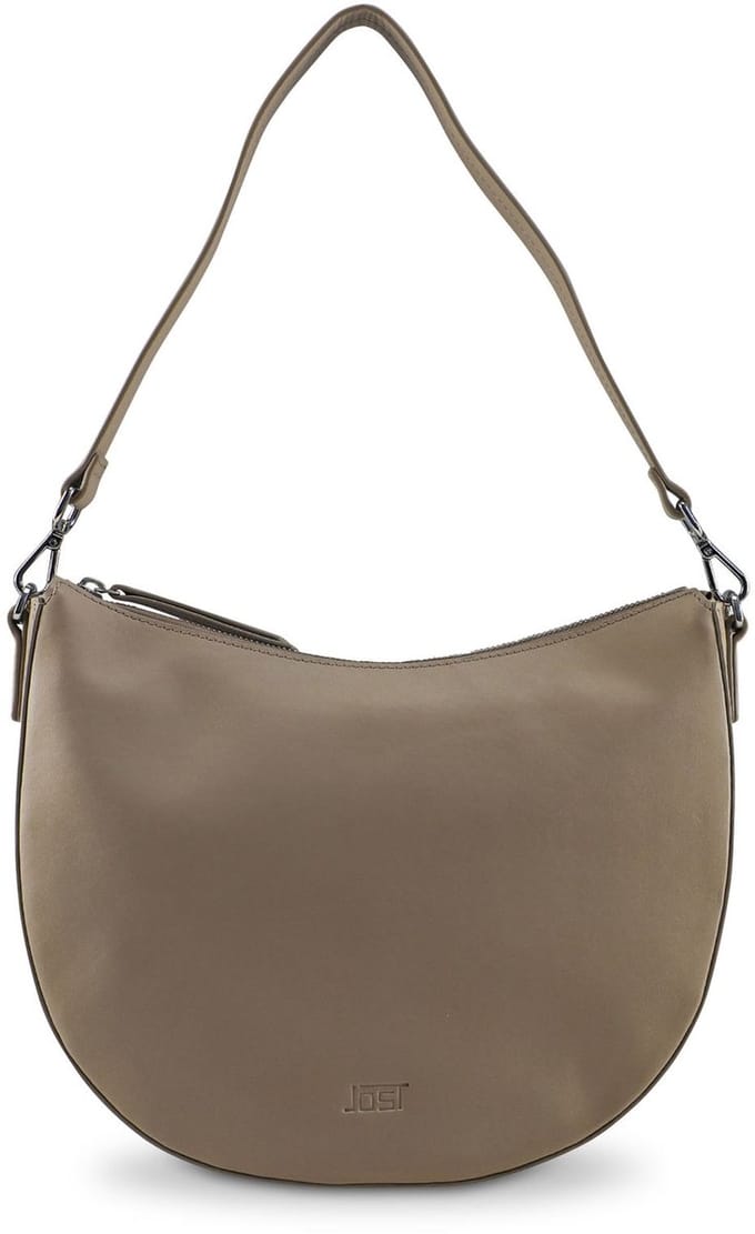 JOST Leren Schoudertas Arva Hobo Bag Ecru Taupe