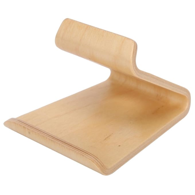 Dubbelzijdige Walnoot Desktop Tablet PC Houder Mobiele Telefoon Standaard Beugel Accessoire(ondertint ) beige