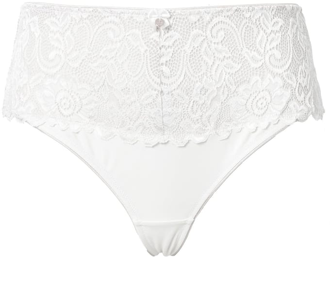 TruYou - Dames - TRUYOU string panty kant open hoge taille - Crèmewit - Maat 58+