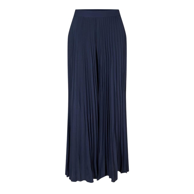 Ted Baker Satijnen geplooide broek met wijde pijpen voor dames (Donkerblauw)
