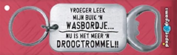 Paperdreams Sleutelhanger/opener wasbord