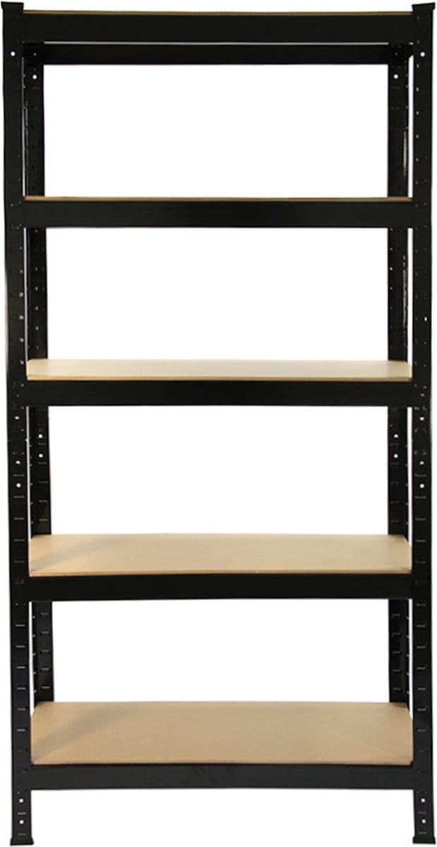 T-rax zware opslagrekken - zwart - 75cm b x 30cm d - set van 2