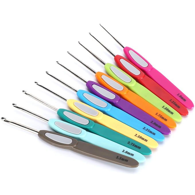 10 stuks haaknaaldset plastic antislip kleur handvat DIY fijne kant handgeweven trui gereedschap multi