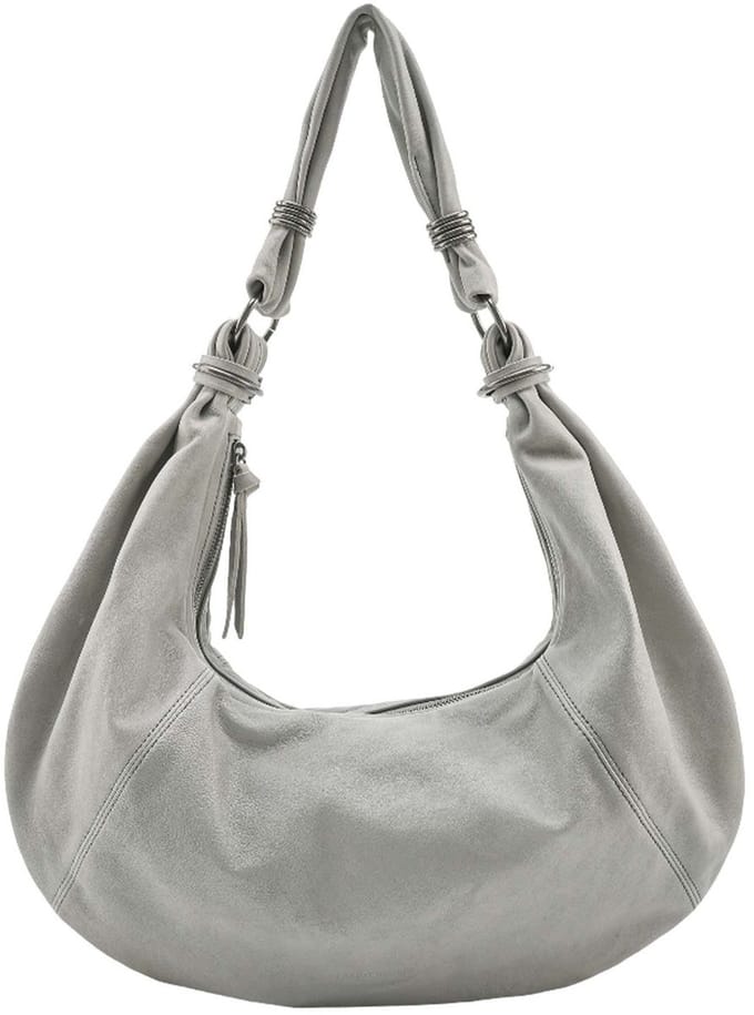 FREDsBRUDER Leren schoudertas Always With You Big Hobo Grey Taupe