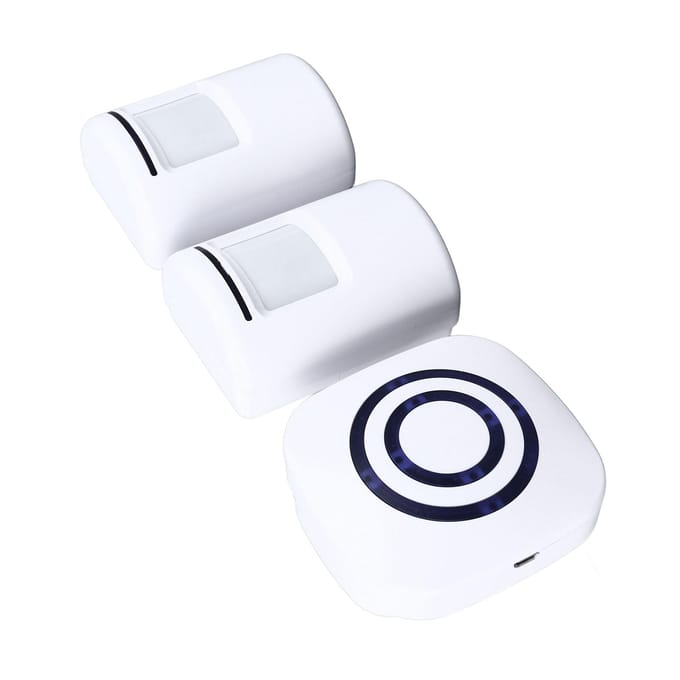 Bewegingssensor Deurbel Trigger Alarm Draadloze Opritwaarschuwing Entree Welkom Deurbel voor Winkels white