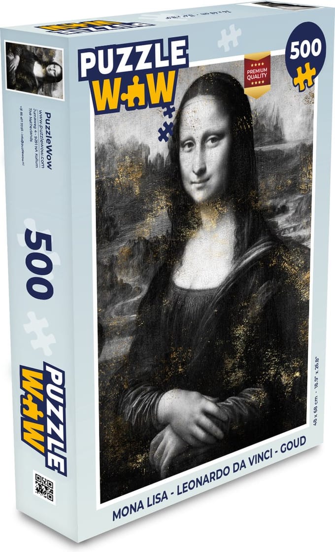 Puzzel Mona Lisa - Leonardo da Vinci - Goud - Legpuzzel - Puzzel 500 stukjes