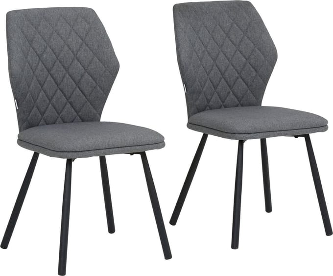 Jessica-Eetkamerstoel - Set van 2 - Grijs Stof
