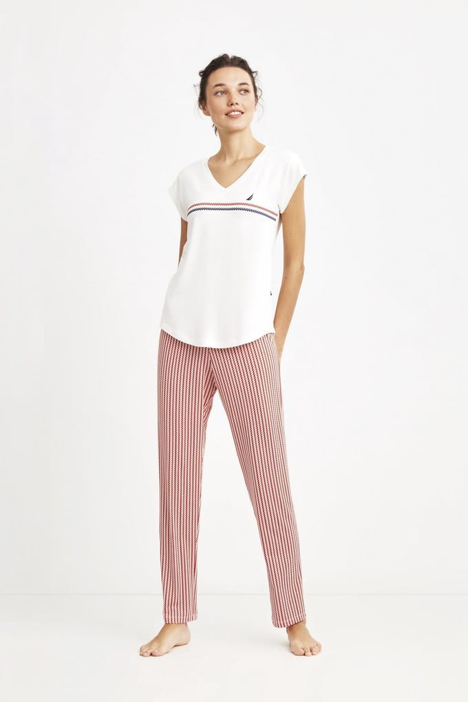 Nautica - Dames Pyjama Set, Korte Mouwen - S