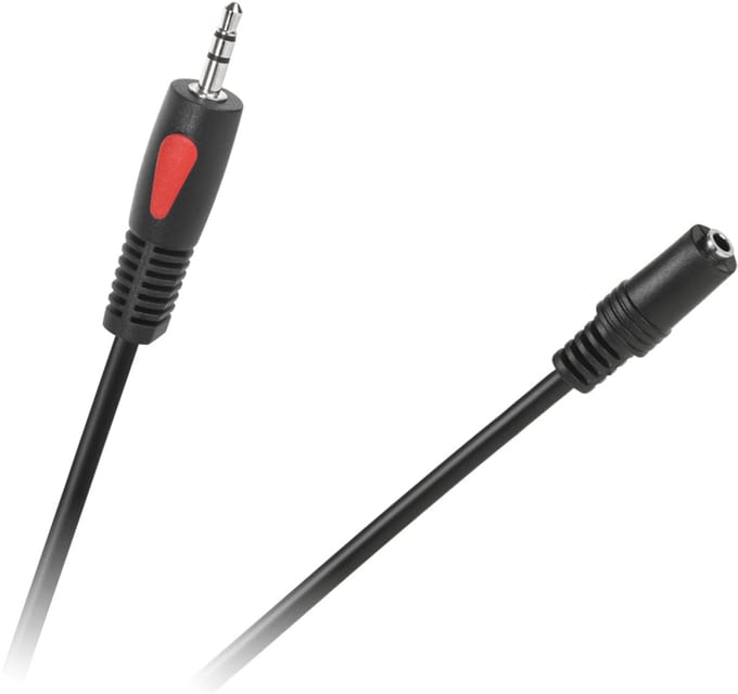 Cabletech Aux Kabel - Audio Kabel - Jack Verlengkabel - 3.5mm Jack (m) naar 3.5mm Jack (v) - 1.8m - Zwart
