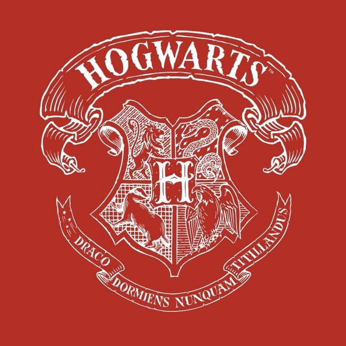 Harry Potter Hogwarts Crest T-shirt - Rood - L