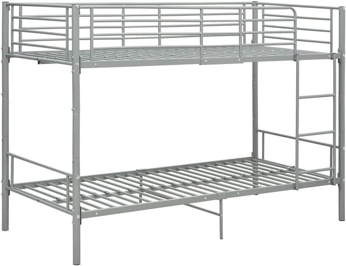 Stapelbed Metaal Grijs 90x200 cm voor Kinderkamer