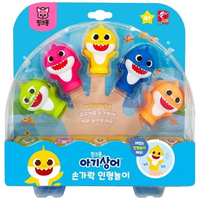 [PINKFONG] Baby Shark Vingerpop Speelgoed, Populaire Koreaanse speelgoed 1ea blue