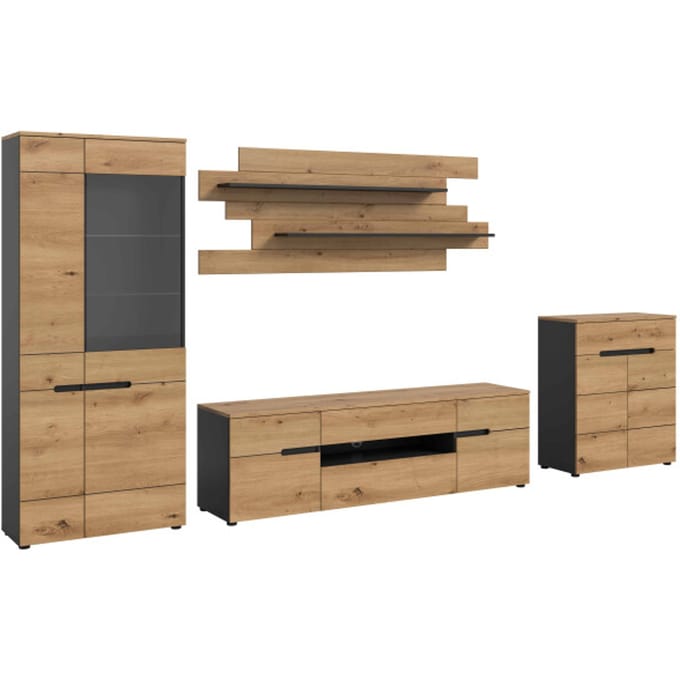 Canu woonkamercombinatie Artisan NB Basaltgrijs NB - 44x375x190cm