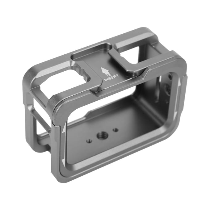 Behuizing van aluminiumlegering voor OSMO Action Camera Behuizingsschaal Beschermkooi met 2 Cold Shoe gray