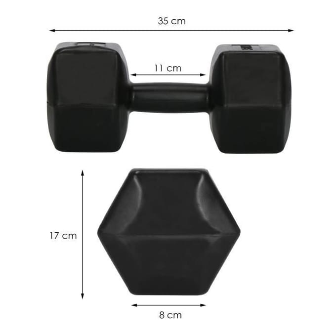 Springos Dumbbell | Gewichten | Gewichten set | 10 kg | Zwart